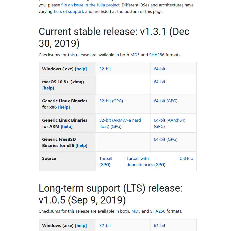 Trang download Julia